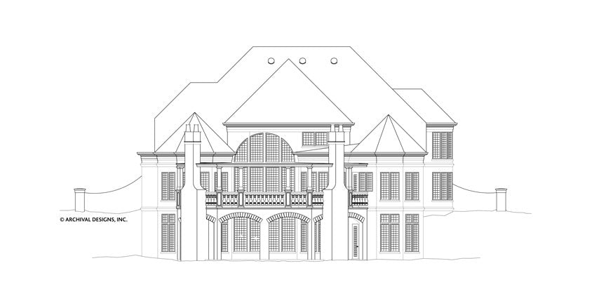 Hennessey House Plan - Elevation Rear