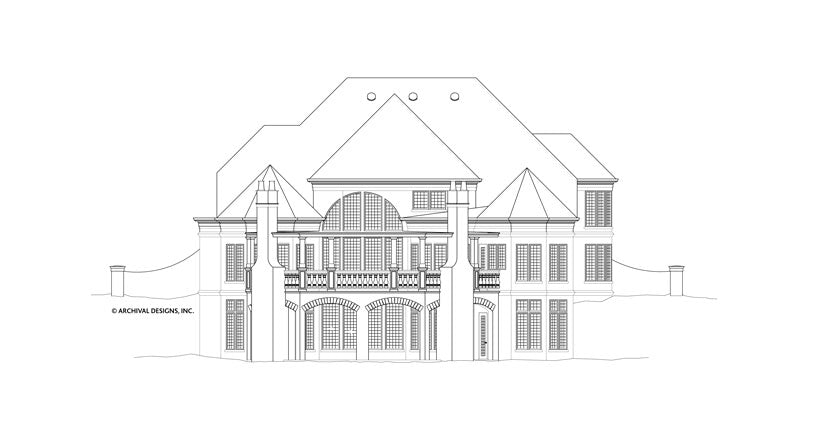 Hennessey Courtyard House Plan - Elevation