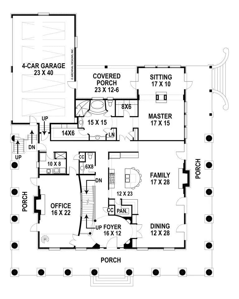 Houmas House Plan - Archival Designs House Plans