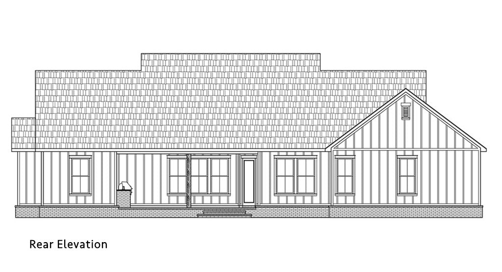 Indian Trail House Plan - Elevation Rear