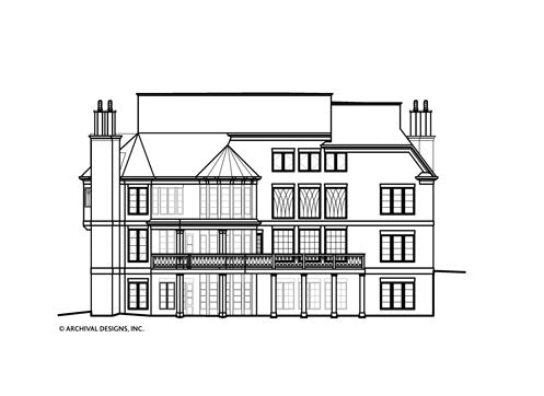 Kedleston House Plan - Elevation Rear
