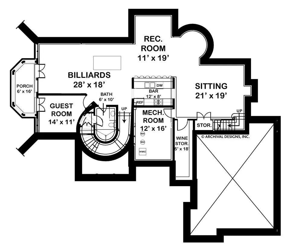 Kildare Place House Plan - Archival Designs House Plans, floor plan