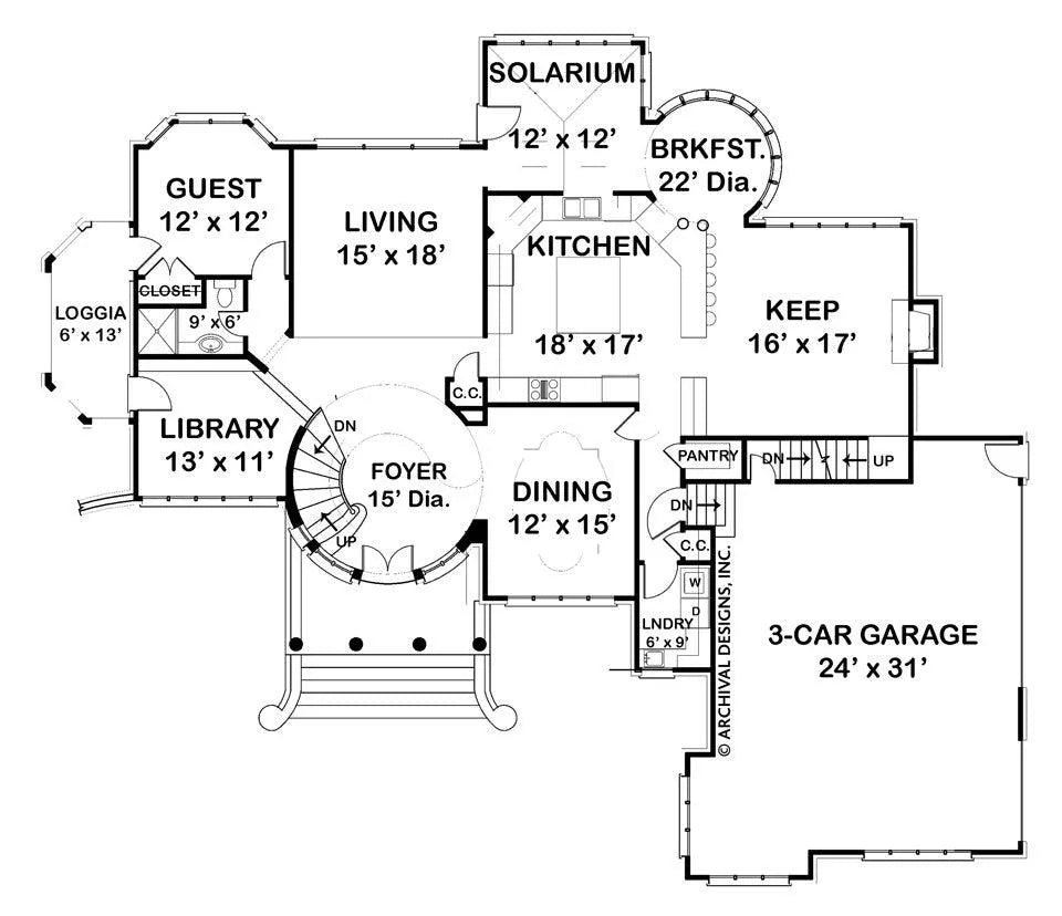 Kildare Place House Plan - Archival Designs House Plans, floor plan