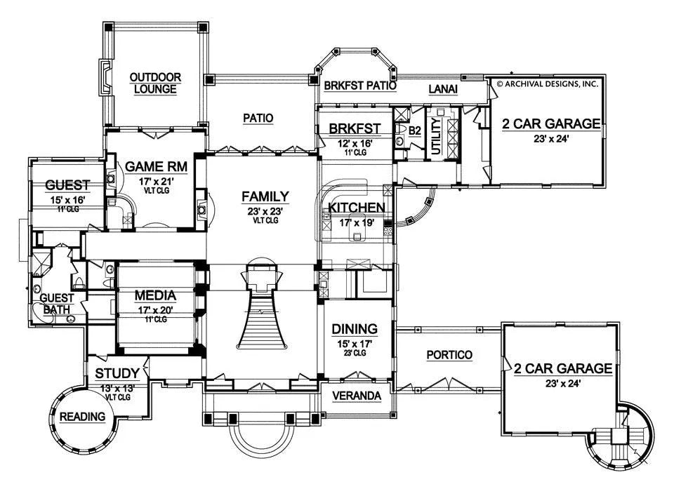 Kingsbridge House Plan - Archival Designs House Plans