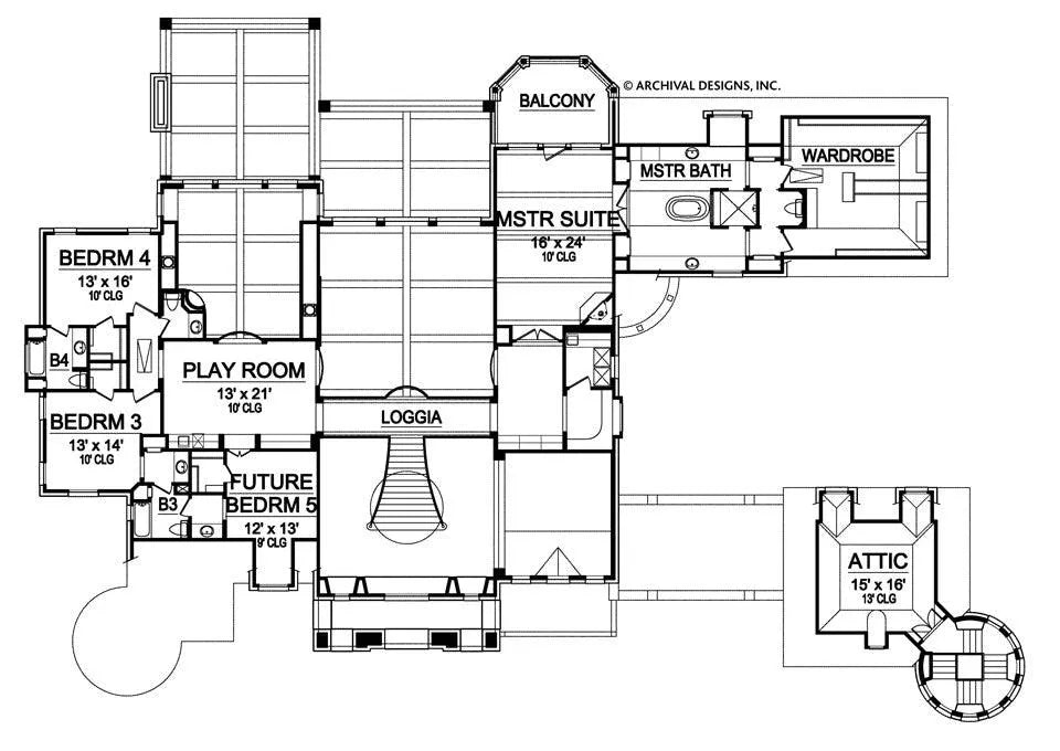 Kingsbridge House Plan - Archival Designs House Plans, floor plan