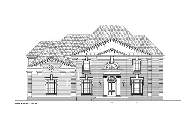 Lambay Manor House Plan - Elevation Front 