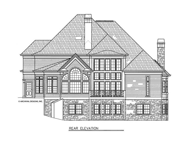 Laurens House Plan - Elevation Rear