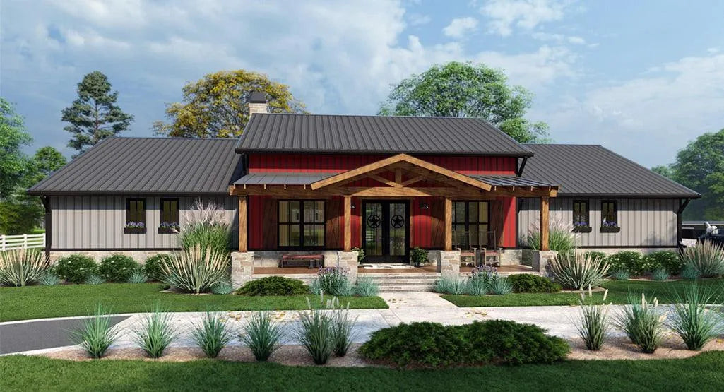 Dos Riatas Ranch House Plan - Archival Designs House Plans