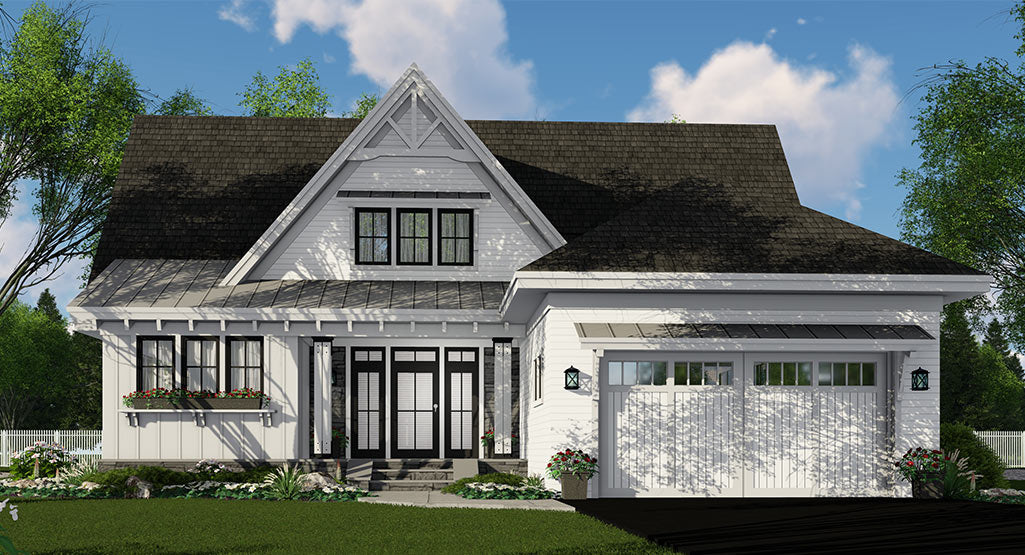 Mossy Pine Farm House Plan-Front View