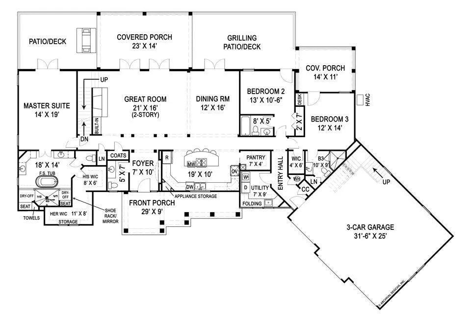 Marymount House Plan - Archival Designs House Plans