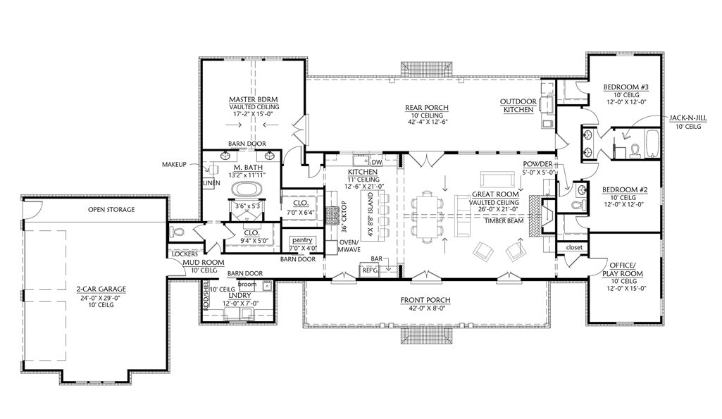 Meadowview House Plan Front 