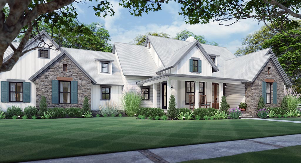 Mill Creek Cottage House Plan-Front View