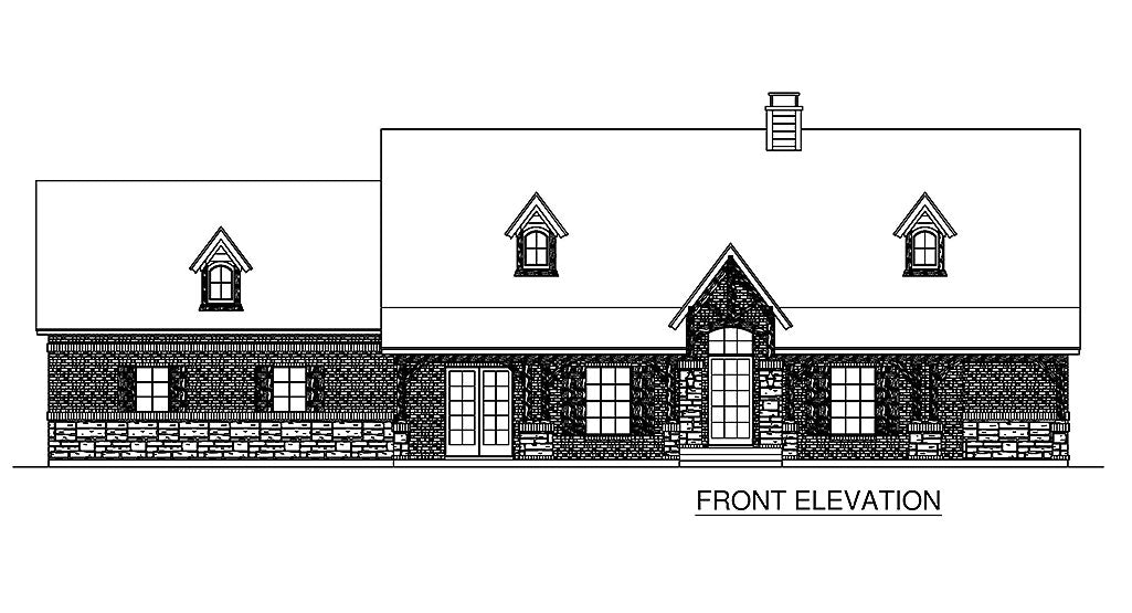 Mockingbird Lane House Plan - Elevation Front