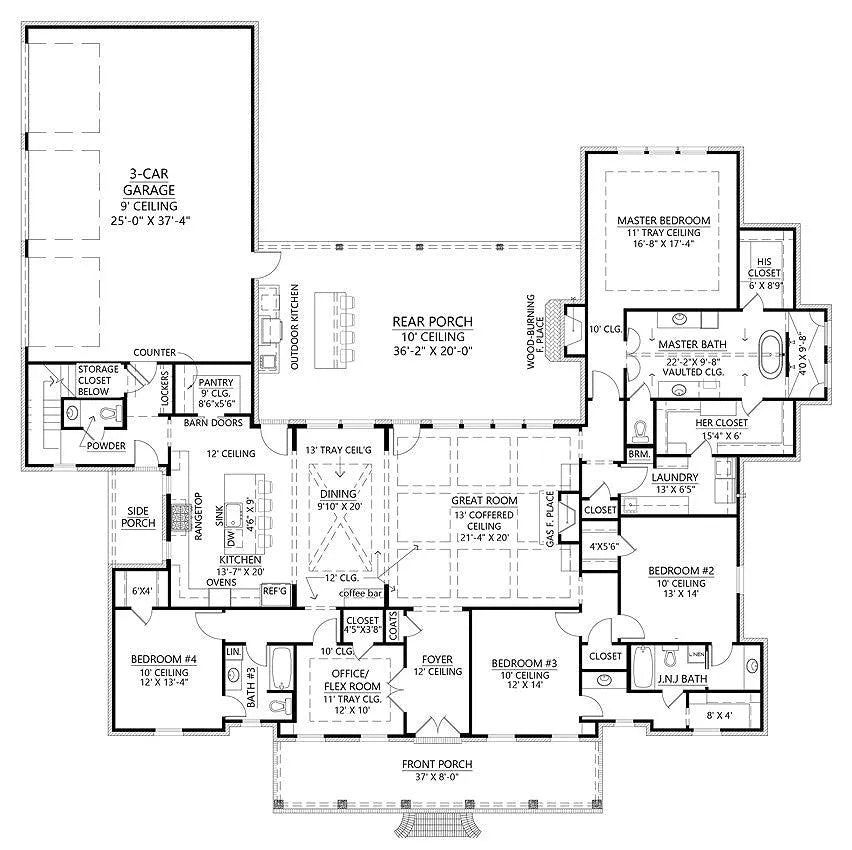 Grand Caymus House Plan - Archival Designs House Plans