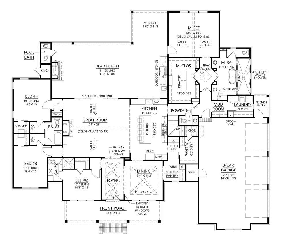 Oxford Farmhouse Plan - Archival Designs House Plans