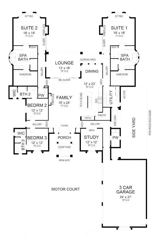 Padre Isles House Plan - Archival Designs House Plans, floor plan