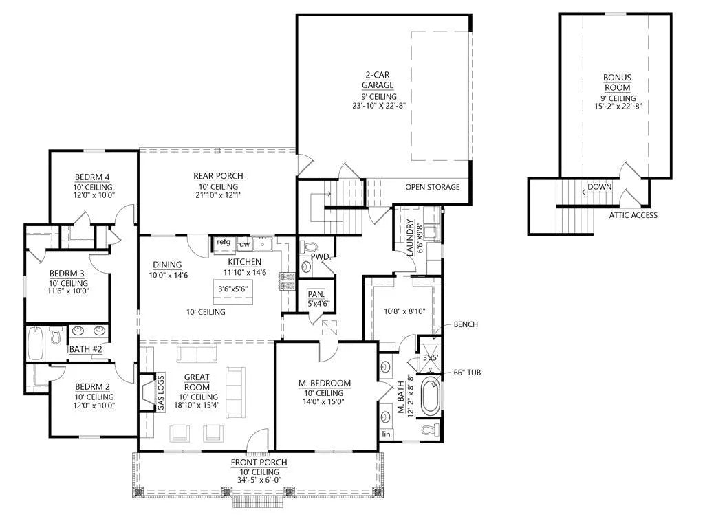 Peach Tree II House Plan - Archival Designs House Plans