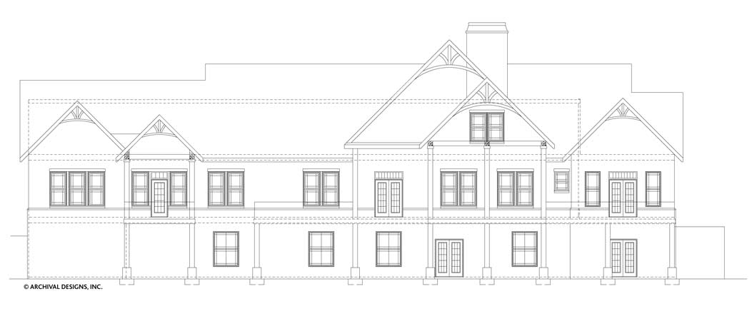 Pepperwood House Plan - Rear Elevation