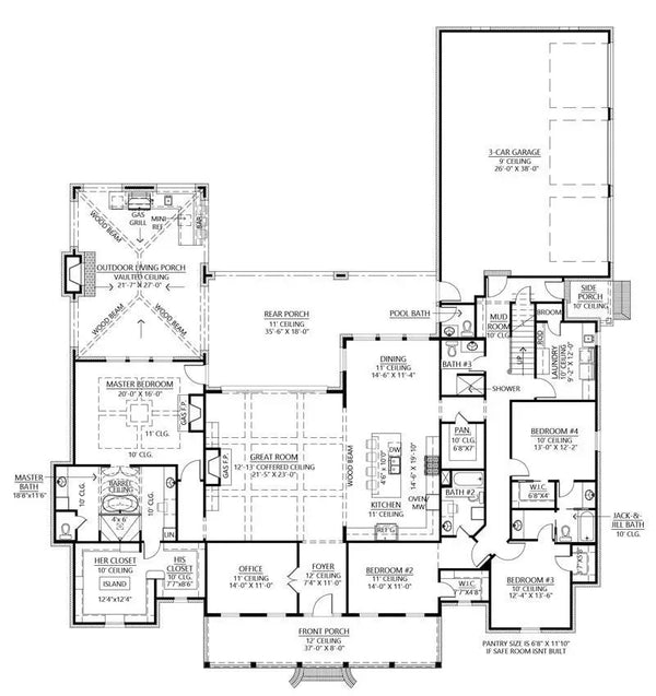 Pine Hollow II House Plan Archival Designs Modern Comfort