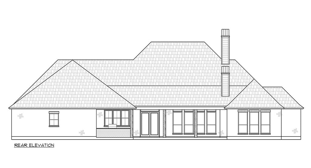 Pointe Coupee House Plan / Rear Elevation