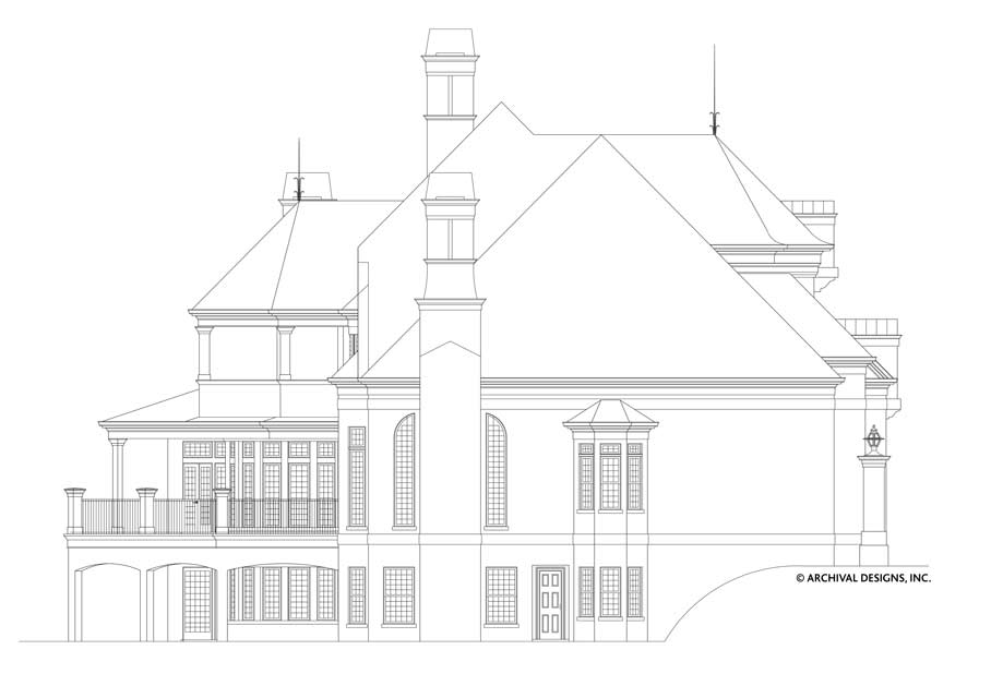Pontarion House Plan | Left Elevation