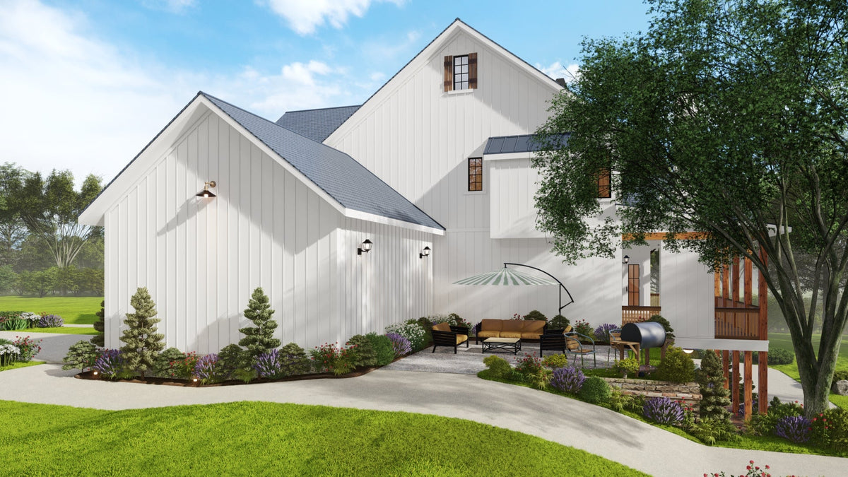 Barnwood B Home Plan-Front Right Side View