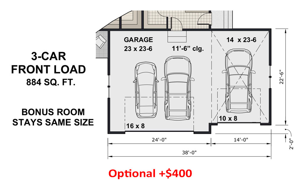Rock Creek Floor Plan - 3 Car Garage