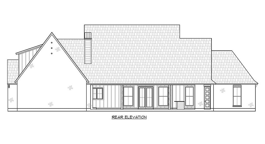 Rock Creek House Plan / Rear Elevation