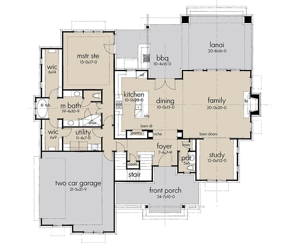 Rolling Wood Hills House Plan - Archival Designs House Plans