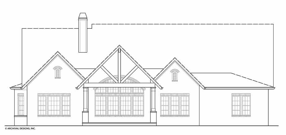 Rosie Ranch House Plans - Elevation Rear