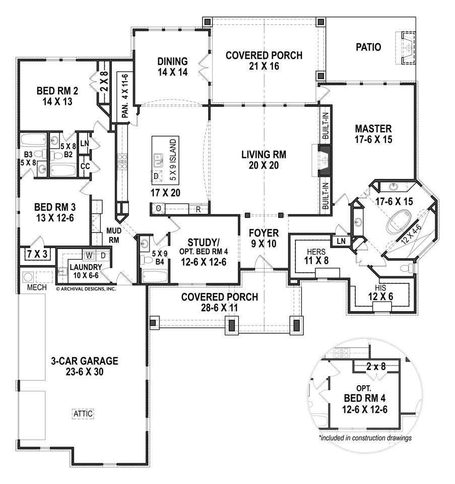 single story ranch house floor plans