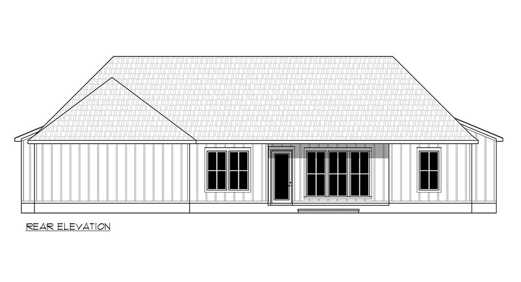 Sage Farmhouse House Plan - Elevation Rear