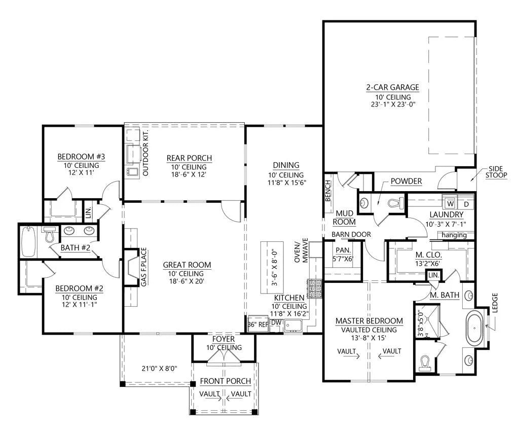 Sage Farmhouse House Plan - Archival Designs House Plans