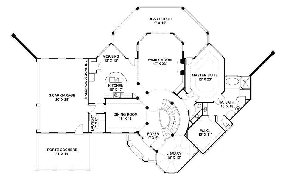 Salem House Plan - Archival Designs House Plans, floor plan