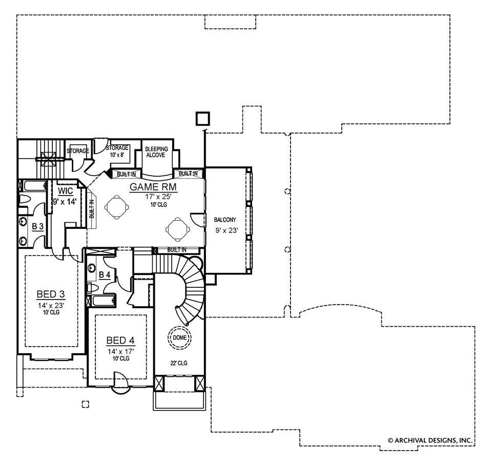 Santorini House Plan - Archival Designs House Plans, floor plan