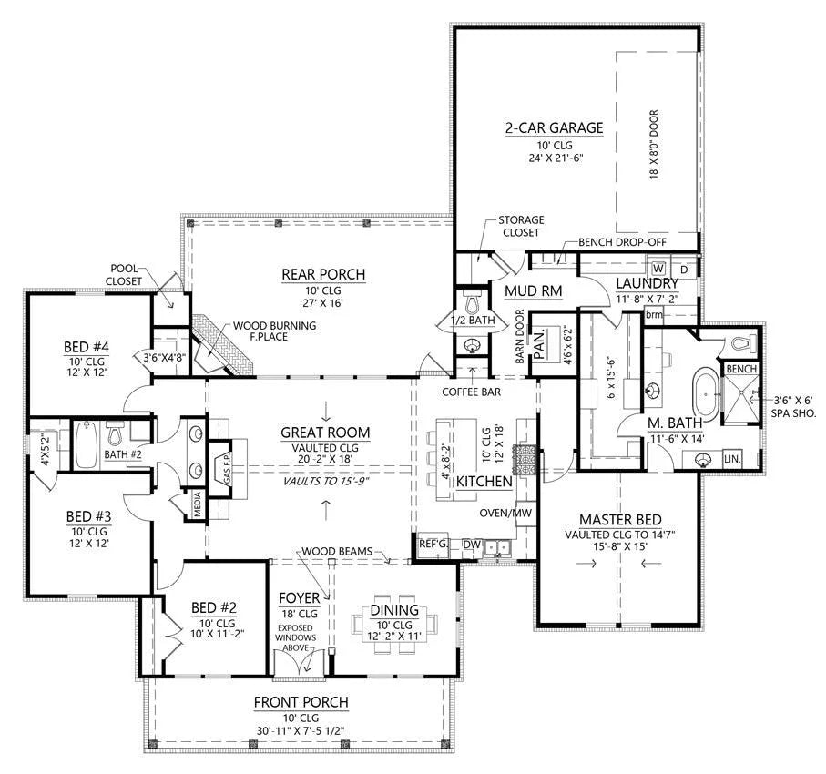 Shady Oaks House Plan - Archival Designs House Plans