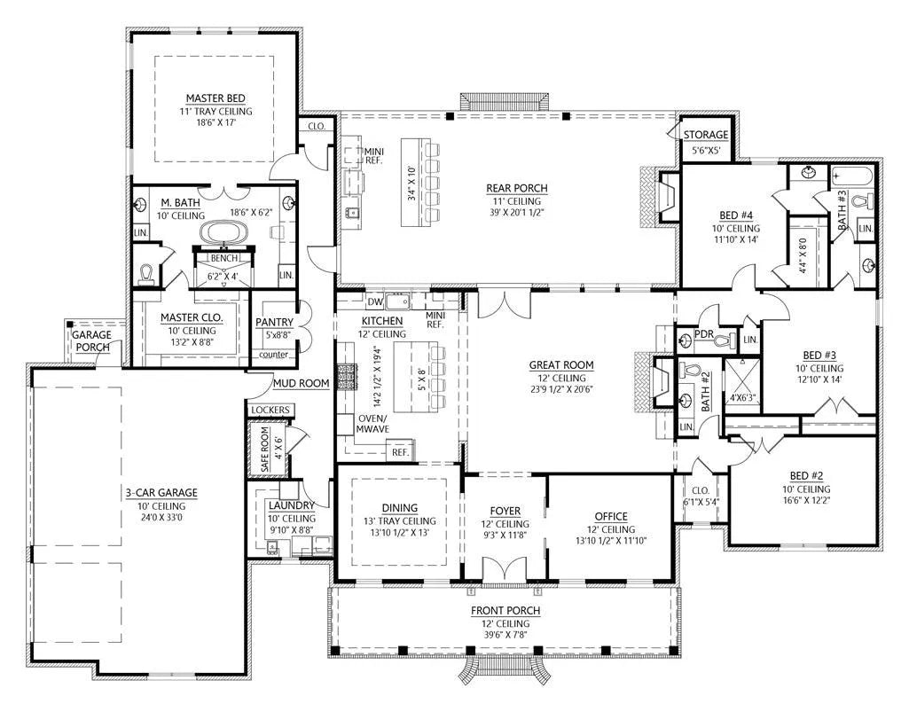 Southern Ridge House Plan - Archival Designs House Plans