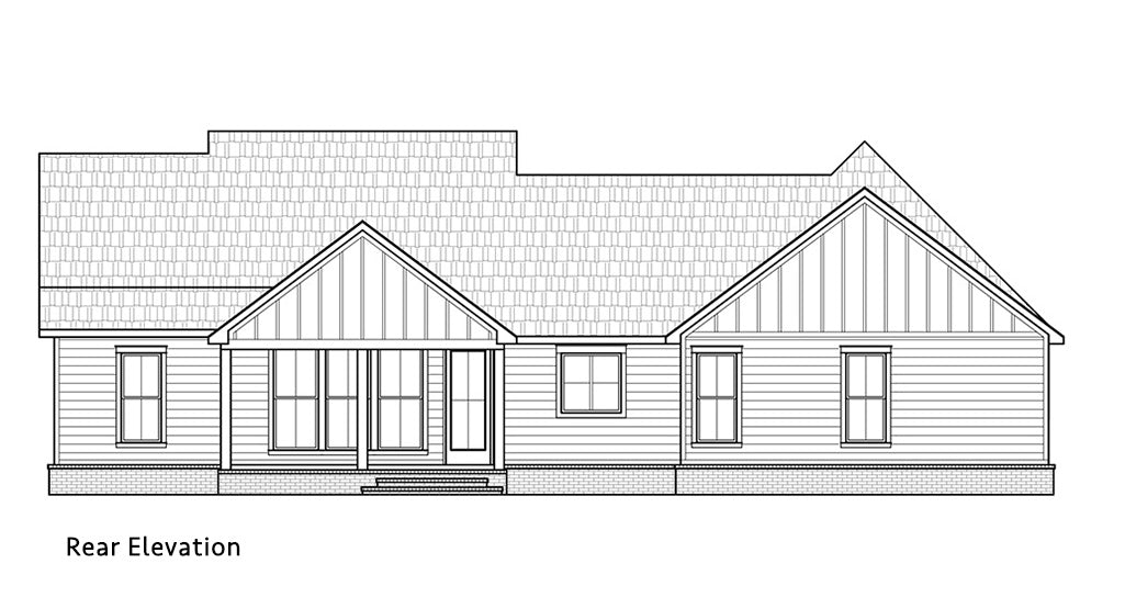 Springhill House Plan - Elevation Rear