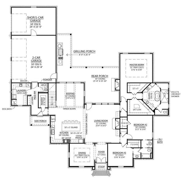 Squire Creek House Plan Southern House Archival Designs