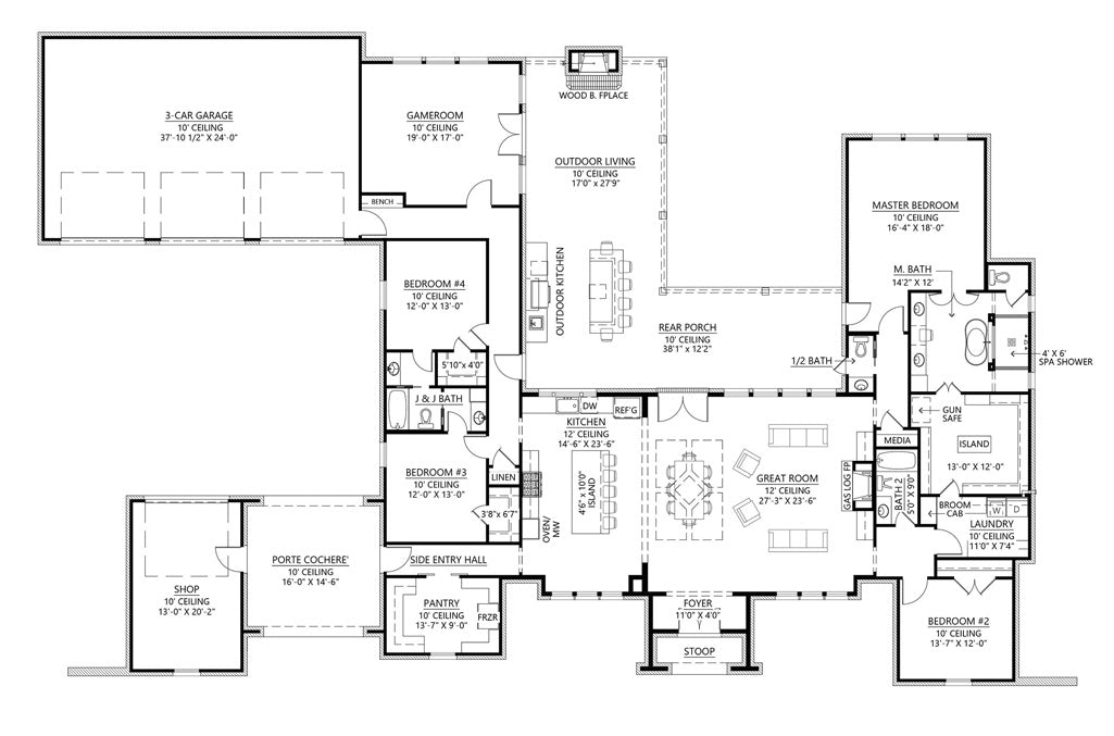 St Andrews House Plan-Front View