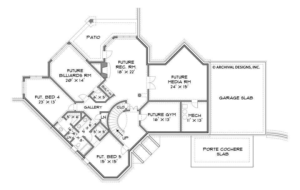 Stone Pond House Plan - Archival Designs House Plans, floor plan