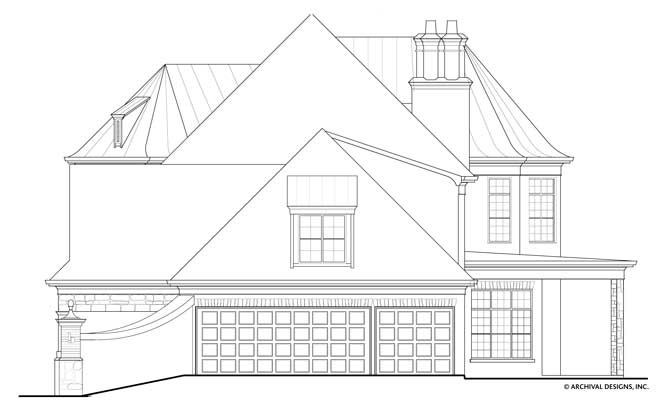 Stone Pond House Plan - Right Elevation