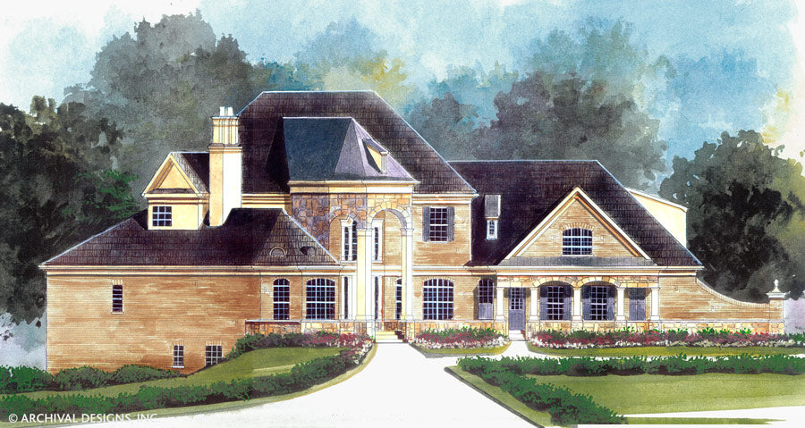 Stone Pond House Plan - Front Side