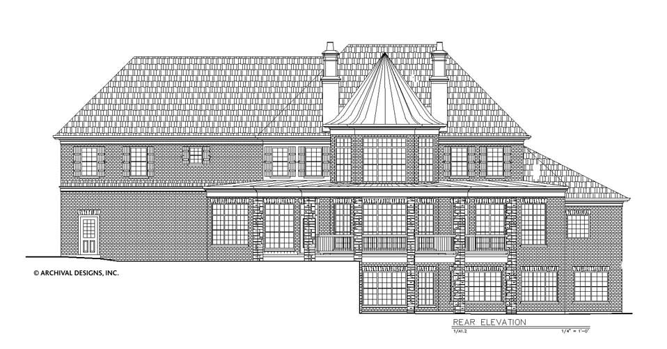 Stone Ridge House Plan - Elevation Rear