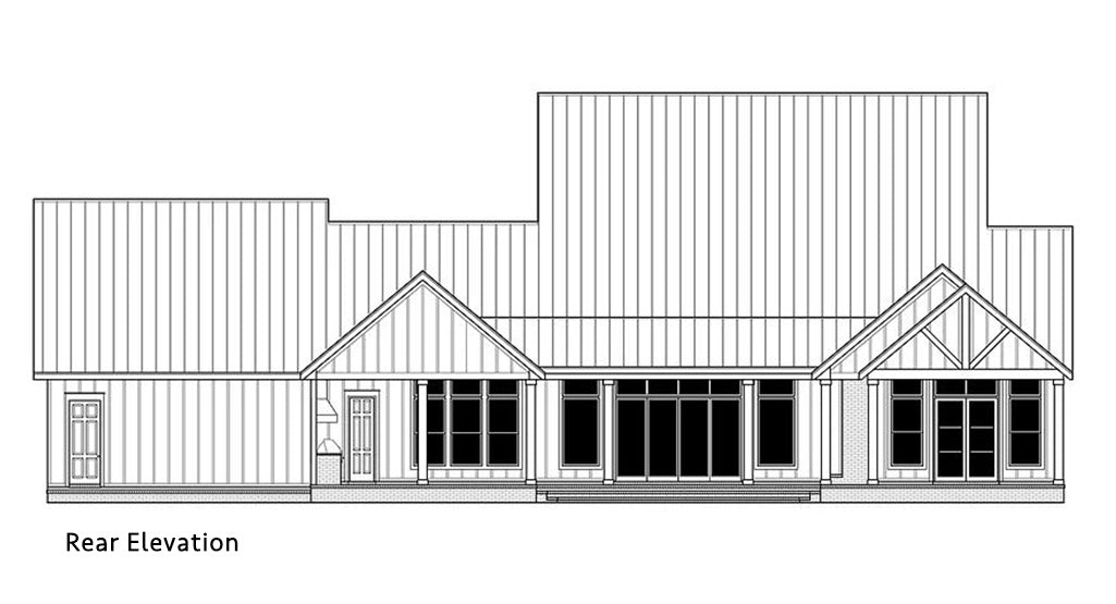 Summerville House Plan Elevation Rear 