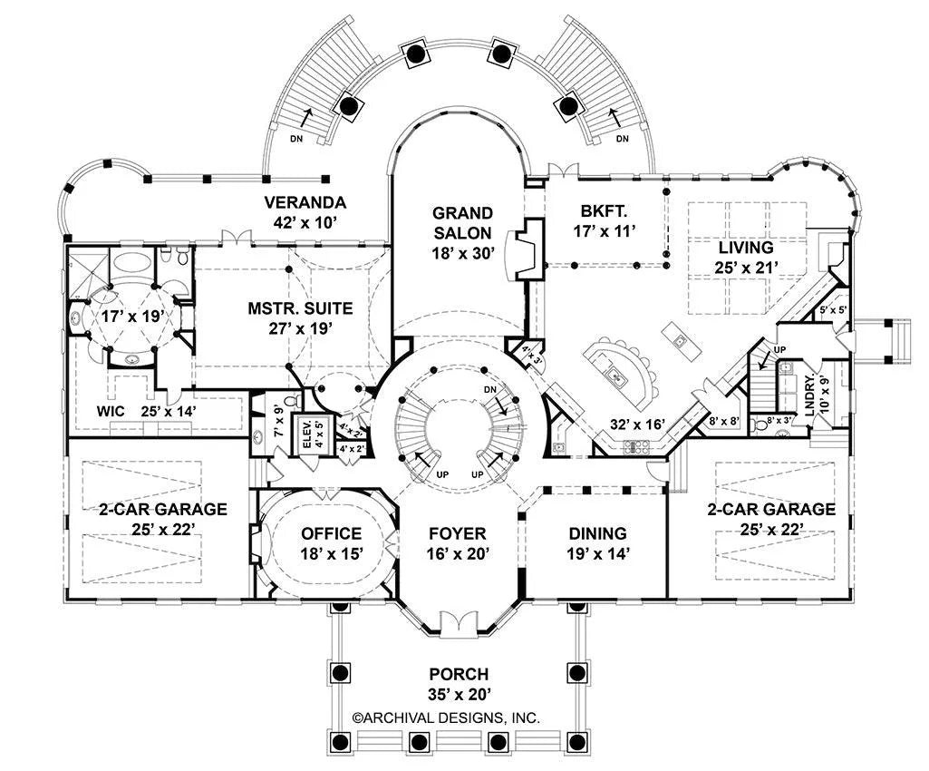Sussex Luxury Floor Plan Traditional House Plan