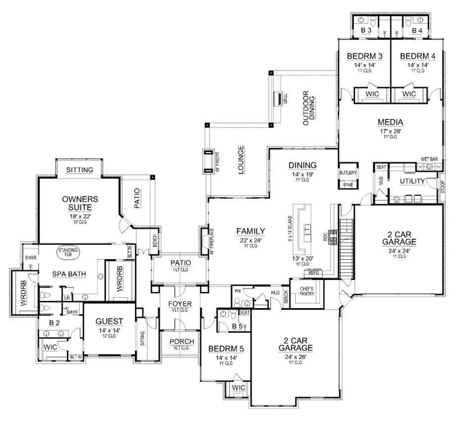 Telluride House Plan - Archival Designs House Plans, floor plan