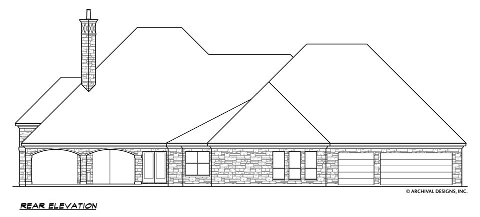 Tierney Ranch House Plan Elevation Rear