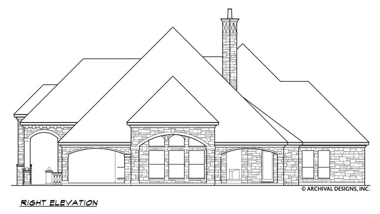 Tierney Ranch House Plan Elevation Right