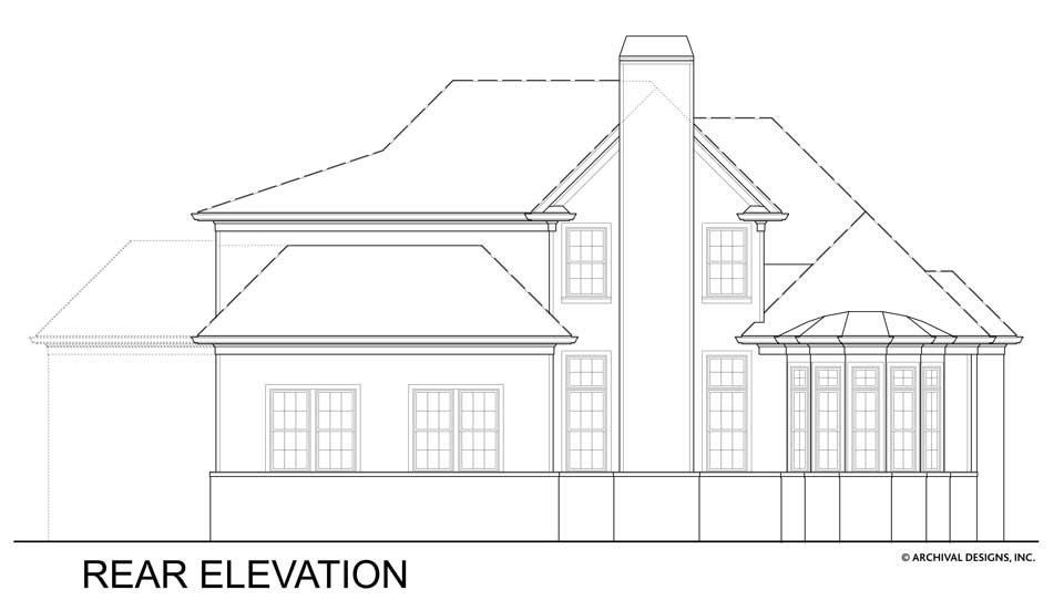 Tillman Falls House Plan - Rear Elevation